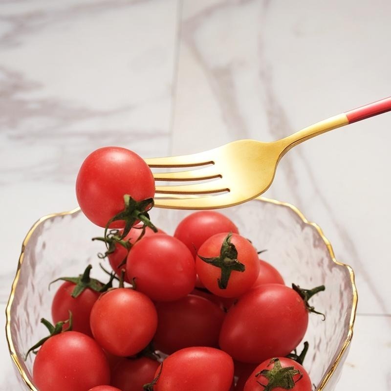 奢華風金色304不鏽鋼叉子5支/組 SIN6033 餐具 叉子-細節圖2