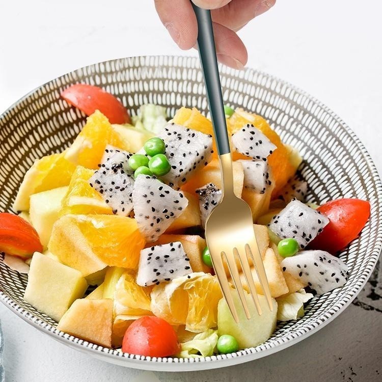 奢華風金色304不鏽鋼叉子5支/組 SIN6033 餐具 叉子-細節圖5