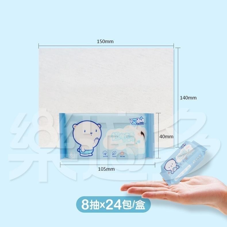 迷你攜帶型清潔濕紙巾 8抽x24包/盒 SIN2568 旅行 濕紙巾 清潔用品【4盒以上，請選宅配】-細節圖2