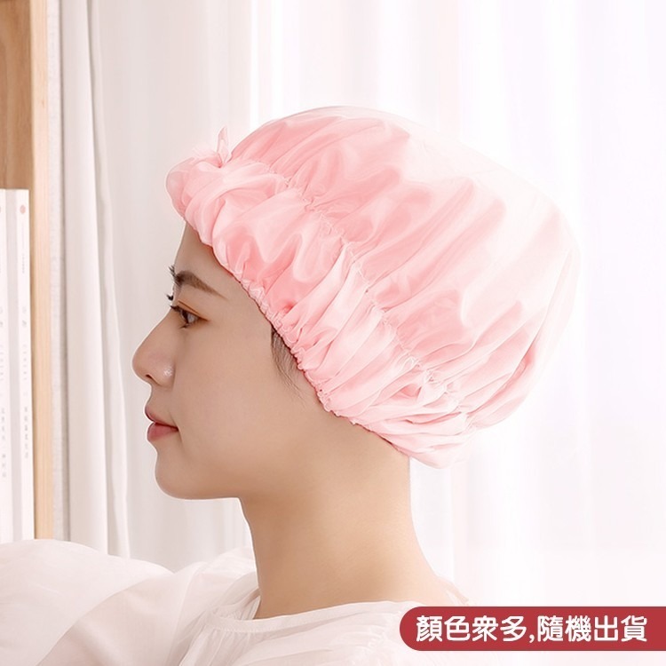網品素色防水沐浴帽 浴帽【隨機出貨】-細節圖2