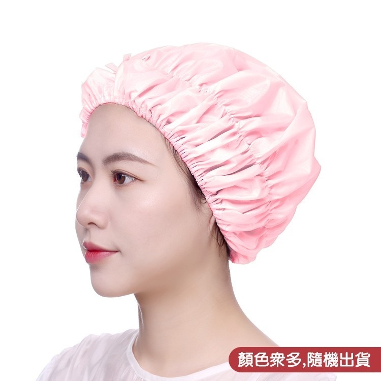 網品素色防水沐浴帽 浴帽【隨機出貨】-細節圖3
