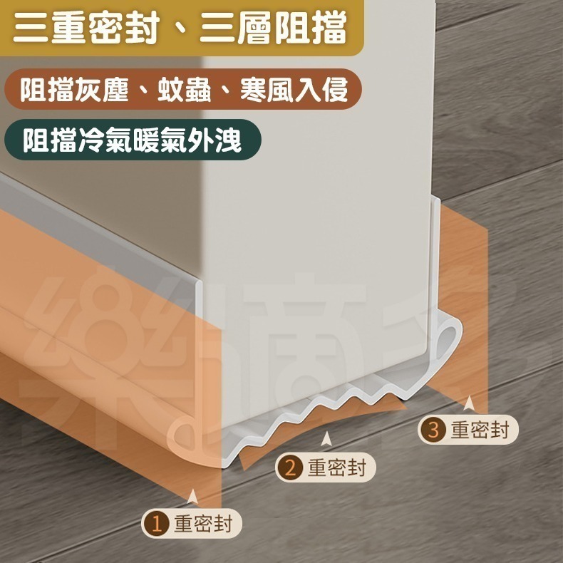 【升級波浪】門縫門底密封條 擋風防蟲密封條 防風防塵密封條 1890-細節圖4