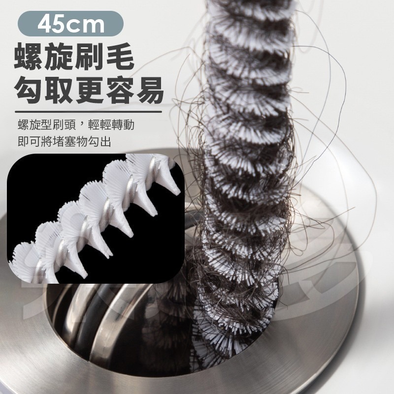 螺旋排水管疏通器 SIN6248 清潔刷 清潔工具 排水管清潔-細節圖6