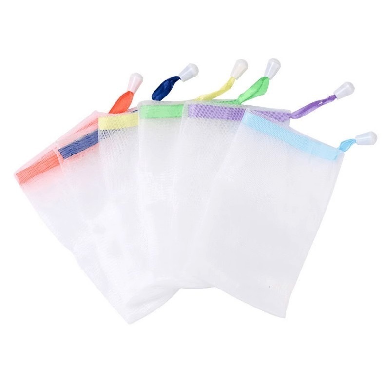 雙層彩帶起泡網【隨機出貨】A0011 起泡網 雙層起泡網 香皂起泡網 洗臉起泡網-細節圖2