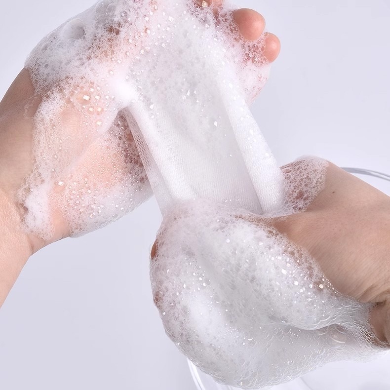 雙層彩帶起泡網【隨機出貨】A0011 起泡網 雙層起泡網 香皂起泡網 洗臉起泡網-細節圖8