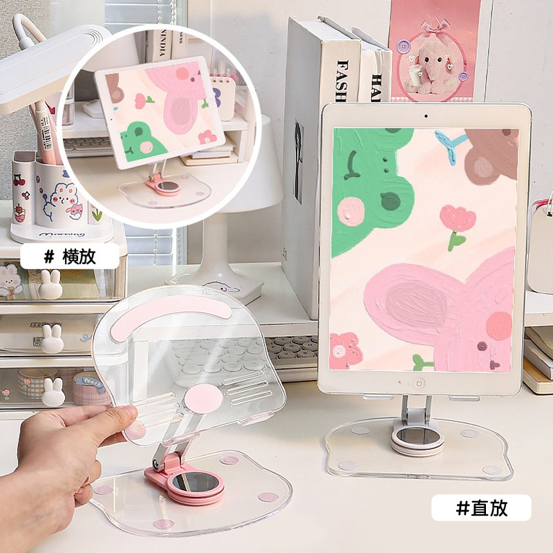 透明系可旋轉折疊手機平板架【顏色隨機出貨】SIN4854 手機平板支架 手機架 平板架-細節圖8