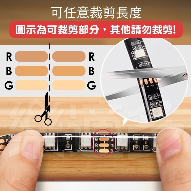 5米RGB燈條USB款 SIN3055 LED燈條 LED燈帶 求婚燈 氣氛燈 間接照明 電境房燈 照明 櫃子燈 派對燈-細節圖7
