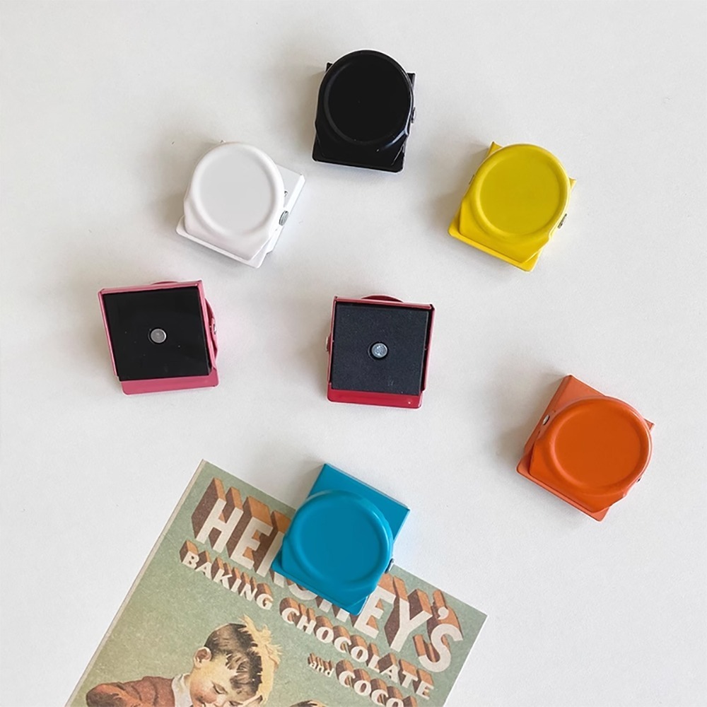 日式創意磁鐵夾6入/組【顏色隨機】SIN9342 磁鐵夾 磁吸夾 文件夾 冰箱留言夾 夾子 文具 辦公文具-細節圖5