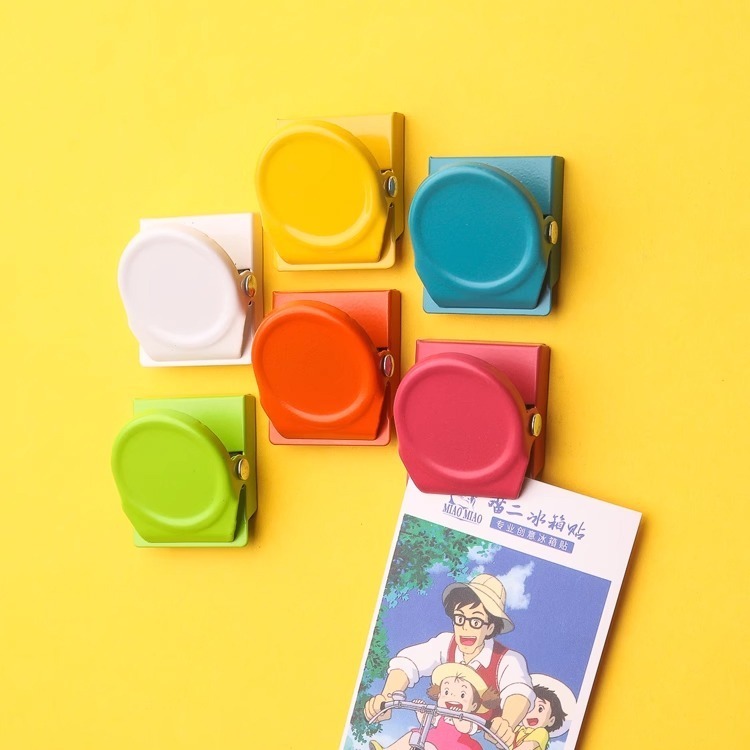 日式創意磁鐵夾6入/組【顏色隨機】SIN9342 磁鐵夾 磁吸夾 文件夾 冰箱留言夾 夾子 文具 辦公文具-細節圖6