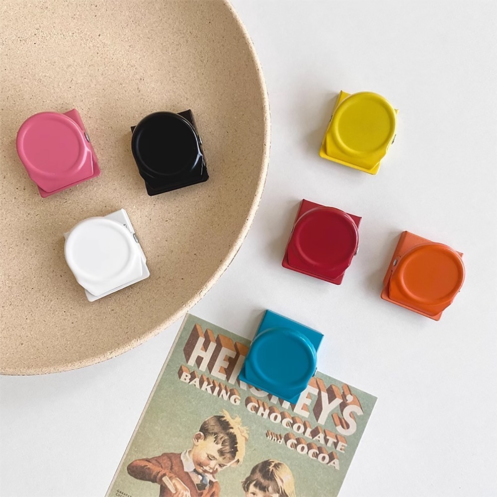 日式創意磁鐵夾6入/組【顏色隨機】SIN9342 磁鐵夾 磁吸夾 文件夾 冰箱留言夾 夾子 文具 辦公文具-細節圖9