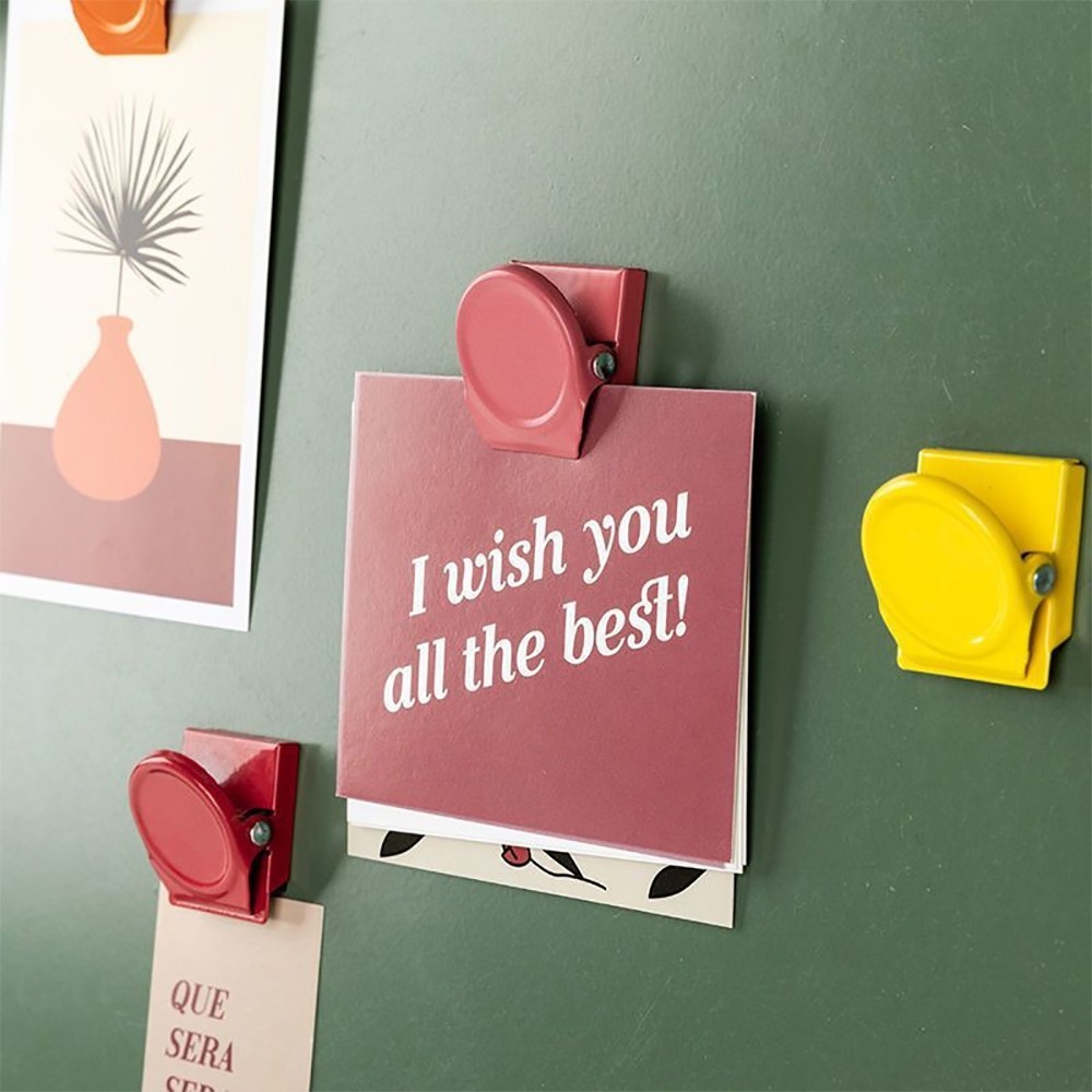 日式創意磁鐵夾6入/組【顏色隨機】SIN9342 磁鐵夾 磁吸夾 文件夾 冰箱留言夾 夾子 文具 辦公文具-細節圖10