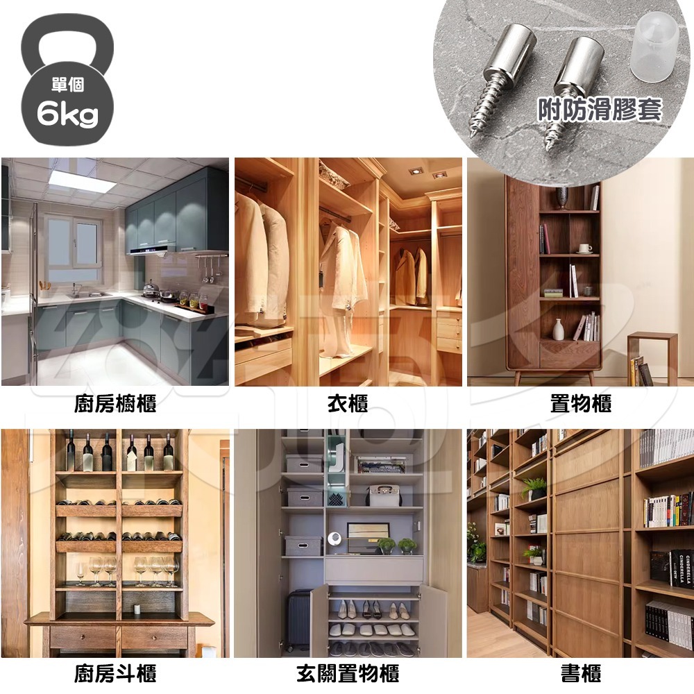 層板螺絲【4組入】0050 自攻螺絲層板托 層板支架 隔板螺絲 隔板托-細節圖10