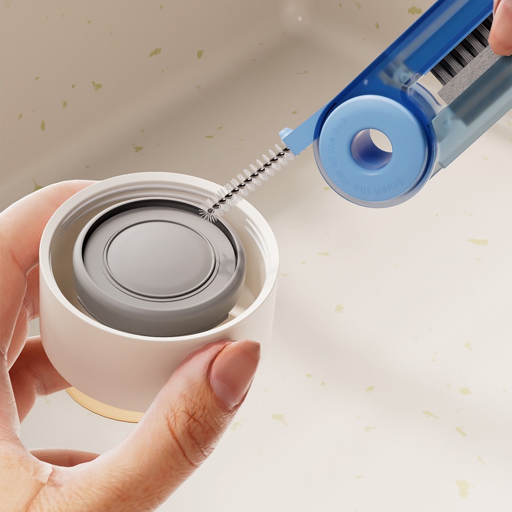 可旋轉四合一清潔杯刷【顏色隨機】SIN6286 杯刷 奶瓶刷 保溫杯刷 瓶蓋刷 瓶口刷 杯口縫隙清潔刷-細節圖4