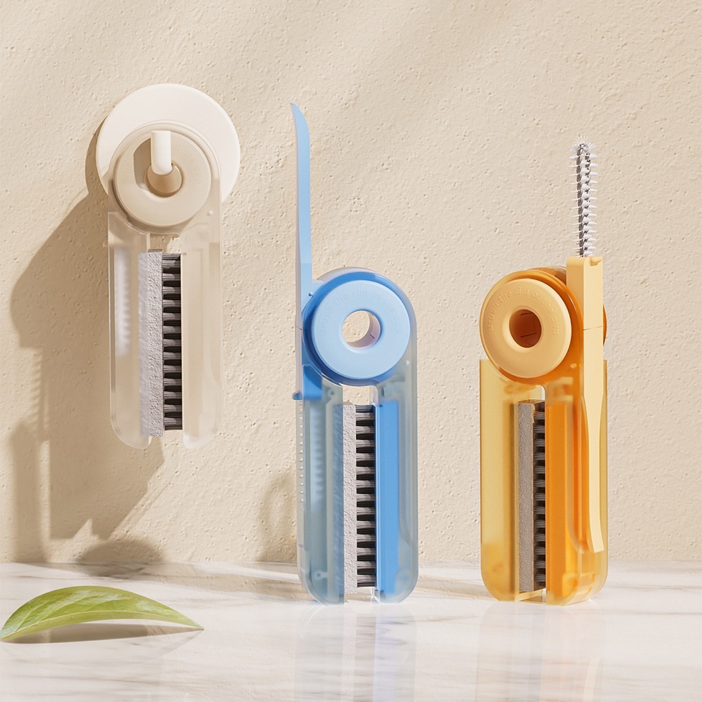 可旋轉四合一清潔杯刷【顏色隨機】SIN6286 杯刷 奶瓶刷 保溫杯刷 瓶蓋刷 瓶口刷 杯口縫隙清潔刷-細節圖6