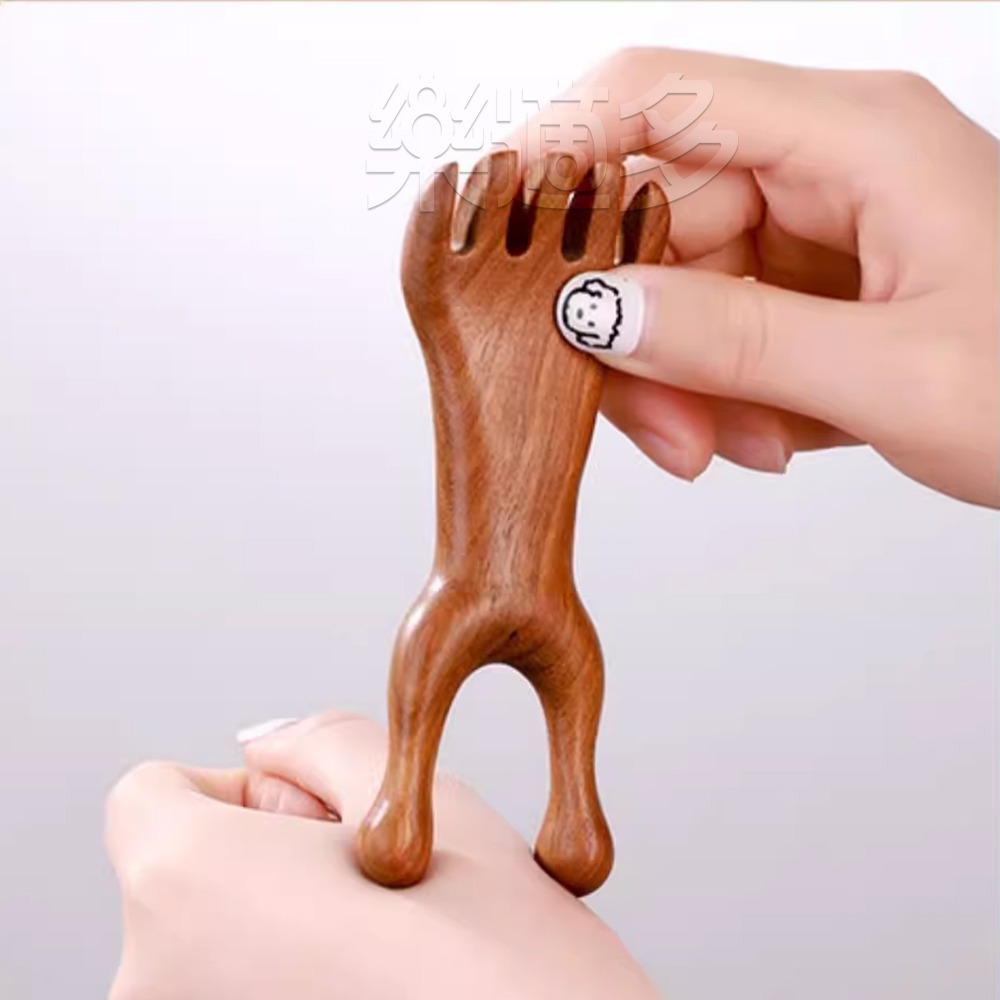 木質U型耳鼻按摩器 SIN8614 刮痧棒 刮痧 按摩 舒壓 按摩梳-細節圖7