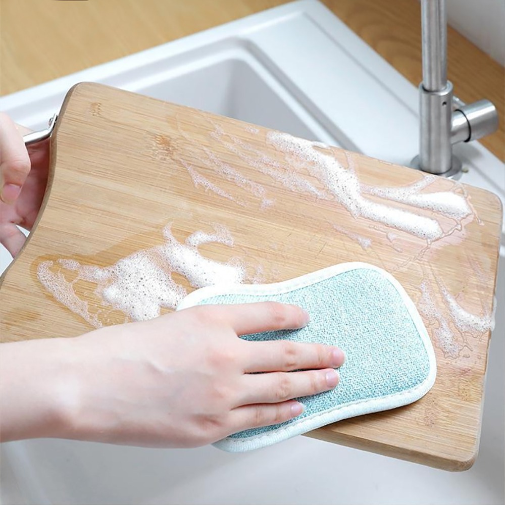 竹纖維雙面海綿 顏色隨機5入/組 SIN6268 菜瓜布 廚房百潔布 海綿擦 刷碗布 洗碗洗鍋 雙面魔力擦 洗碗刷 清潔-細節圖8