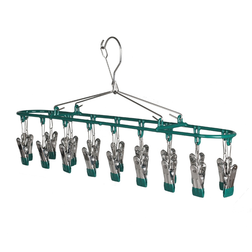 浸潤防滑20夾曬衣架【顏色隨機】SIN7610 曬衣夾 曬衣架 防滑曬衣夾 防風曬衣夾 晾曬用品 衣夾 衣架 洗衣用品-細節圖2