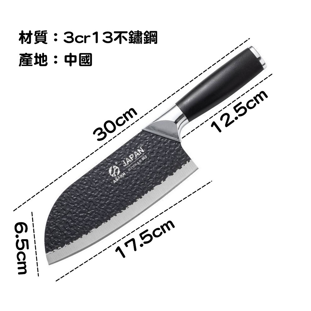 不鏽鋼黑刃菜刀 SIN6024 菜刀 刀具 切菜刀 不鏽鋼刀具 斬切刀 切片刀 水果刀 多用刀 廚師刀 料理刀-細節圖3
