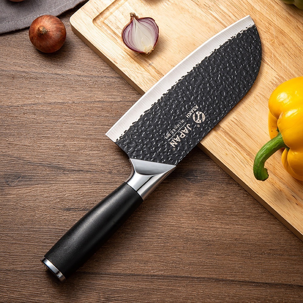 不鏽鋼黑刃菜刀 SIN6024 菜刀 刀具 切菜刀 不鏽鋼刀具 斬切刀 切片刀 水果刀 多用刀 廚師刀 料理刀-細節圖4