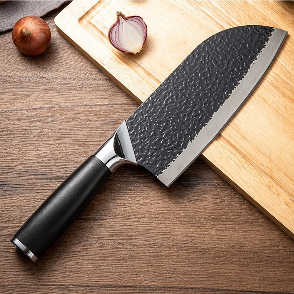 不鏽鋼黑刃菜刀 SIN6024 菜刀 刀具 切菜刀 不鏽鋼刀具 斬切刀 切片刀 水果刀 多用刀 廚師刀 料理刀-細節圖6