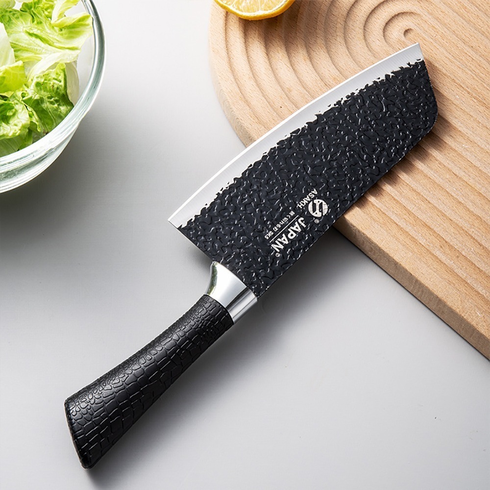 不鏽鋼黑刃菜刀 SIN6024 菜刀 刀具 切菜刀 不鏽鋼刀具 斬切刀 切片刀 水果刀 多用刀 廚師刀 料理刀-細節圖9