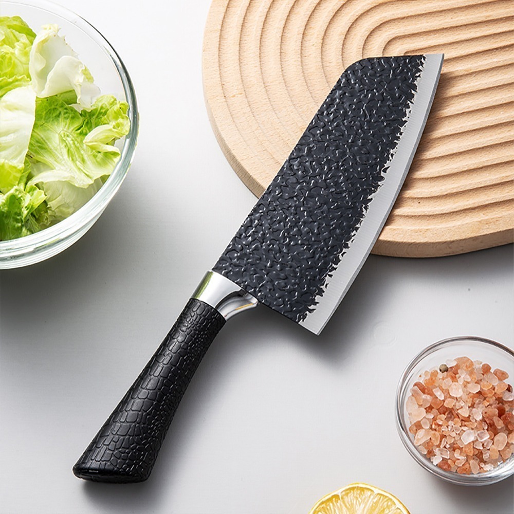 不鏽鋼黑刃菜刀 SIN6024 菜刀 刀具 切菜刀 不鏽鋼刀具 斬切刀 切片刀 水果刀 多用刀 廚師刀 料理刀-細節圖10