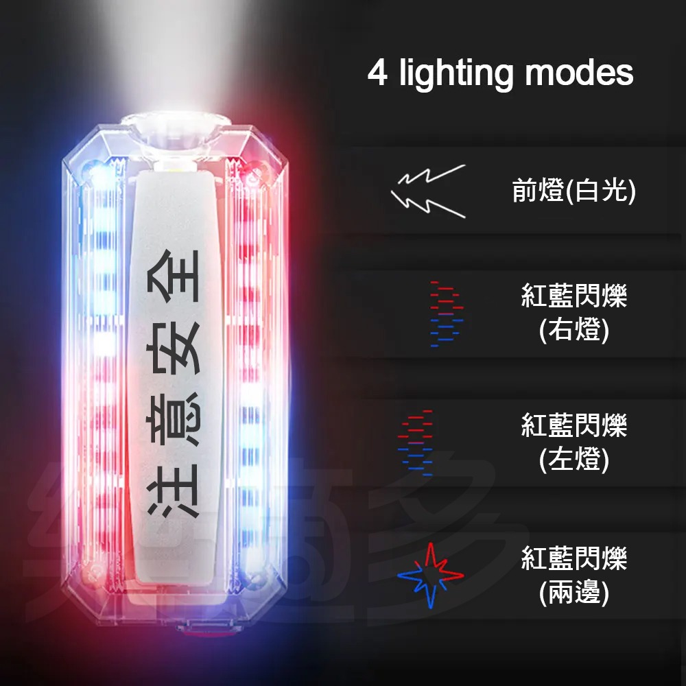 夾式紅藍警示燈 SIN0089 警示燈 夜跑閃光燈 信號燈 充電款肩燈 LED肩燈 肩燈 肩夾警示燈 爆閃肩燈 腰燈-細節圖10