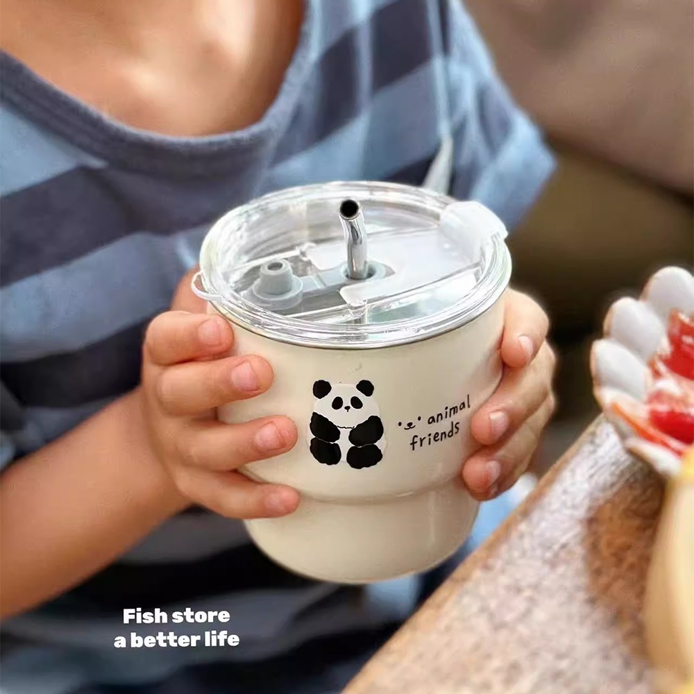 熊貓鱷魚304不鏽鋼隨行咖啡杯450ml SIN8150 咖啡杯 水杯 隨手杯 不鏽鋼杯-細節圖6