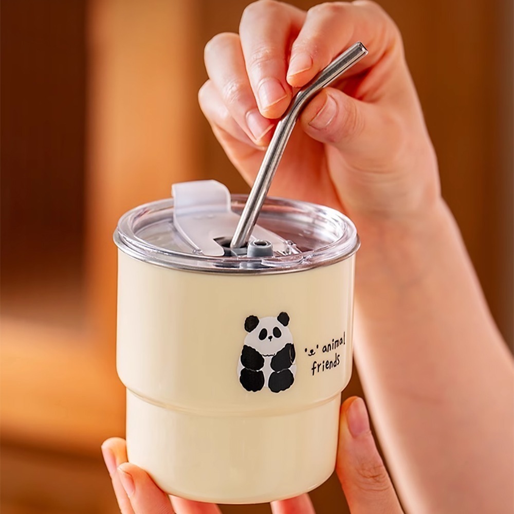 熊貓鱷魚304不鏽鋼隨行咖啡杯450ml SIN8150 咖啡杯 水杯 隨手杯 不鏽鋼杯-細節圖7