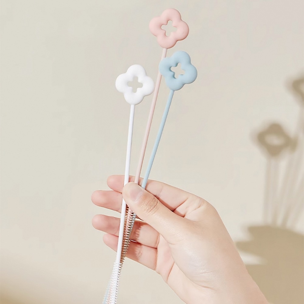馬卡龍花朵吸管刷 顏色隨機5入/組 SIN6634 吸管刷 吸管清潔刷-細節圖8