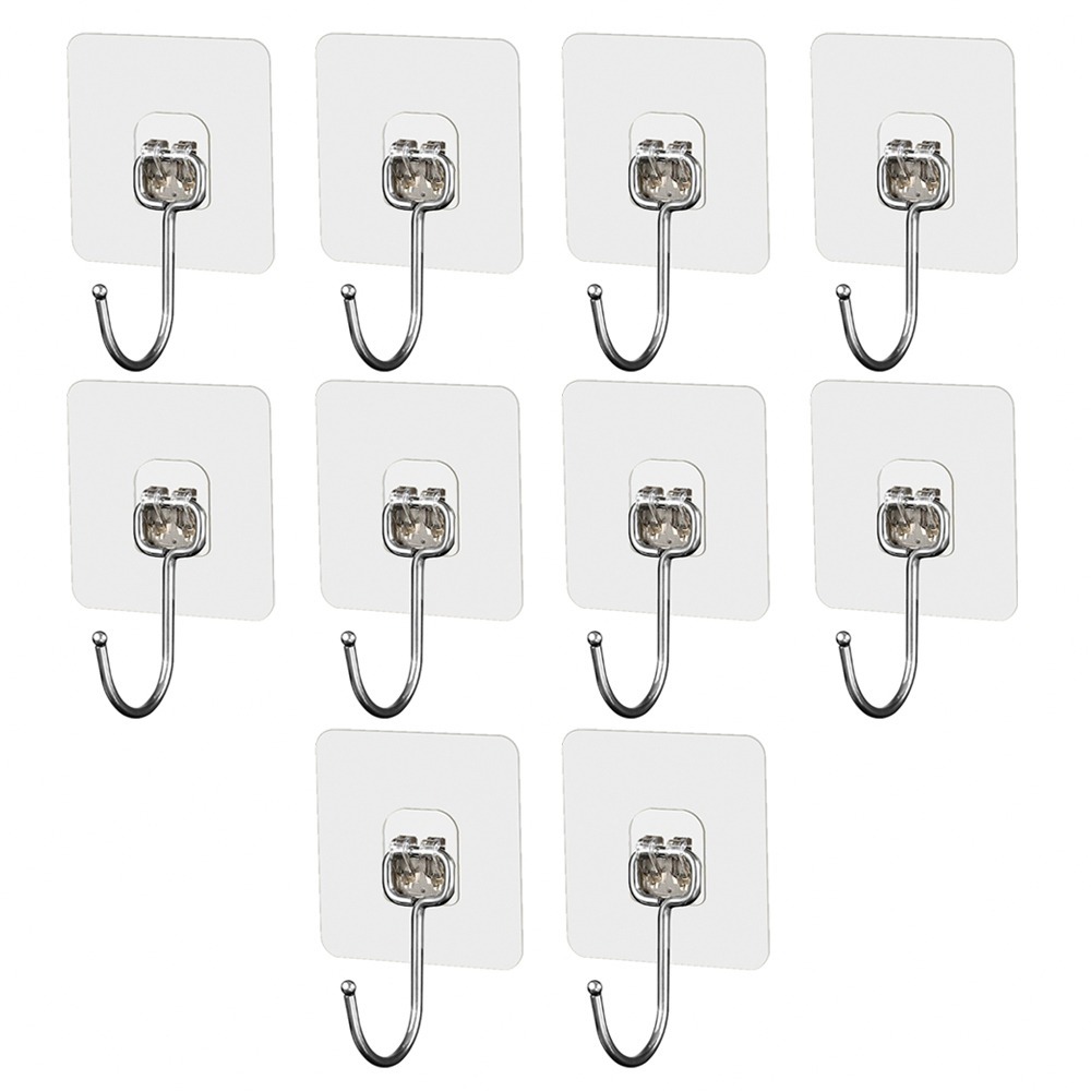 壁貼掛勾10入/組 SIN9215 掛勾 無痕掛勾 衣架 居家收納 收納架-細節圖2