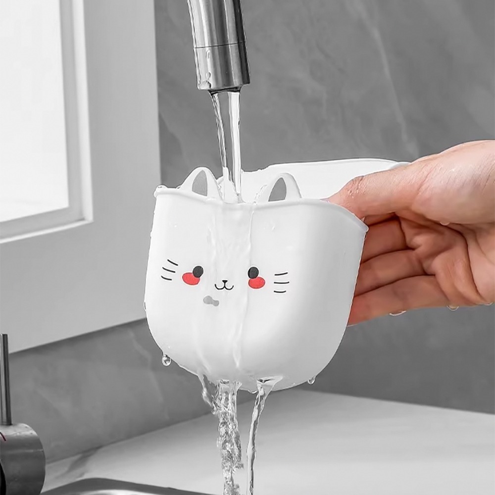 貓咪水槽海綿瀝水掛籃 SIN6227 海綿收納 清潔刷收納 水龍頭掛袋 瀝水收納袋 廚房收納 水槽清潔-細節圖8