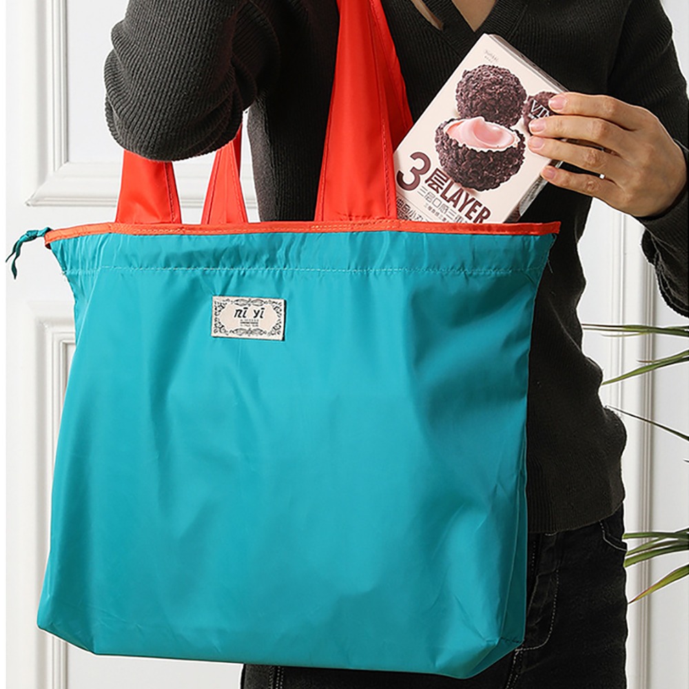 大容量抽繩環保購物袋【顏色隨機】SIN8864 購物袋 折疊購物袋-細節圖7