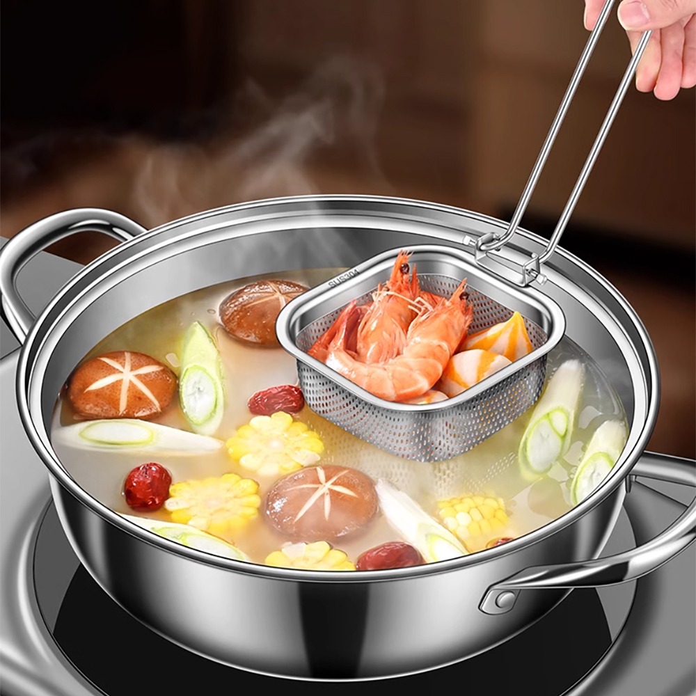 方形304不鏽鋼可調節火鍋漏勺 SIN6049 火鍋撈網勺 燙麵濾網勺 濾網勺 掛式不鏽鋼過濾網-細節圖5