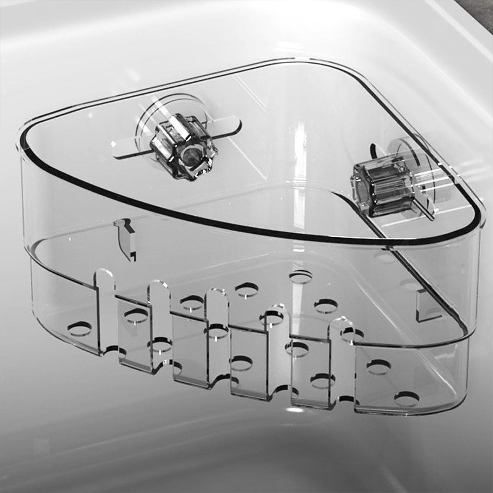 吸盤水槽瀝水收納架 SIN6241 收納架 海綿架 瀝水架 瀝水收納架 水槽收納架 廚房收納 浴室收納 轉角收納架-細節圖5