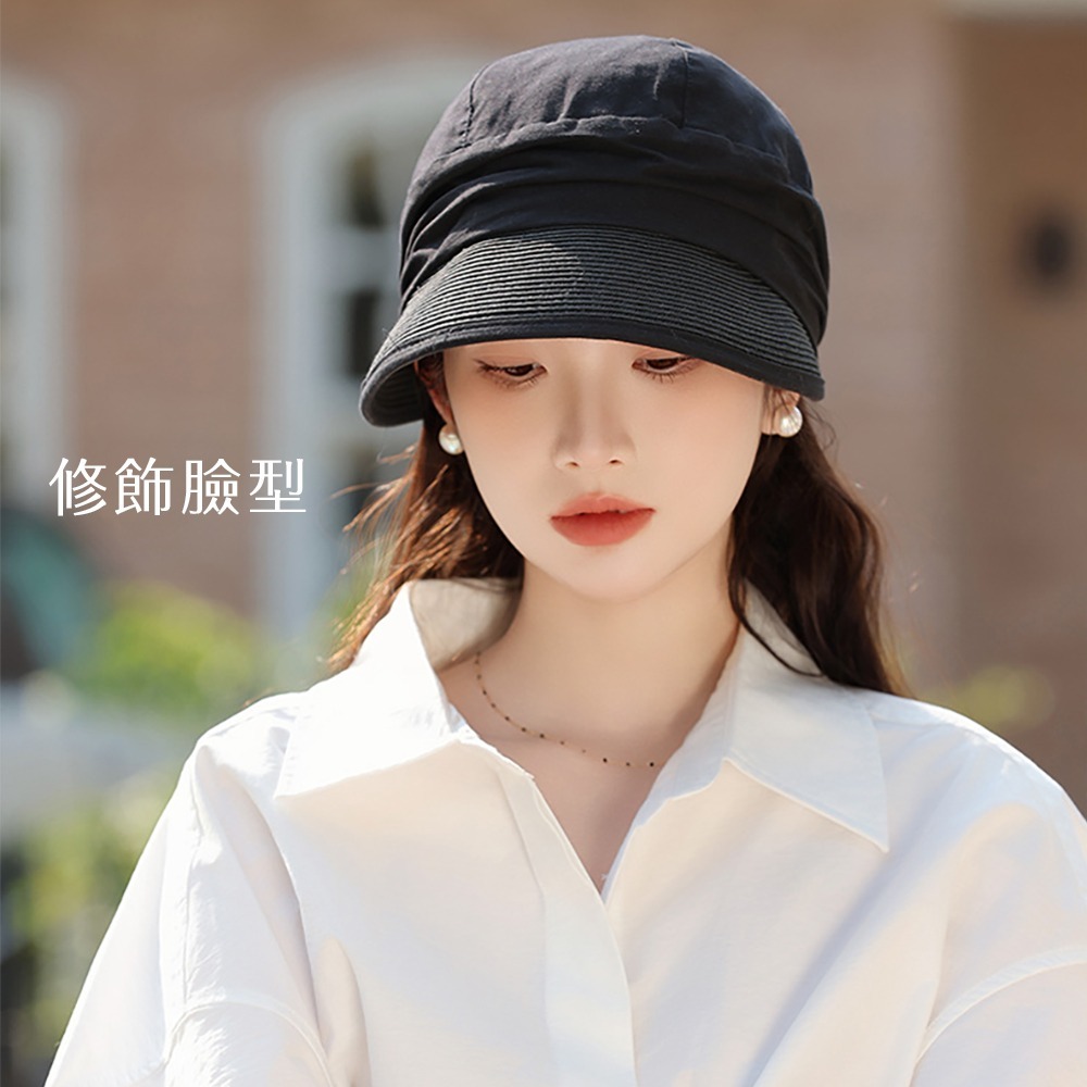 日系布藝拼接遮陽帽 MZ2496 遮陽帽 防曬帽 漁夫帽 貝雷帽 草帽 防曬 遮陽-細節圖5