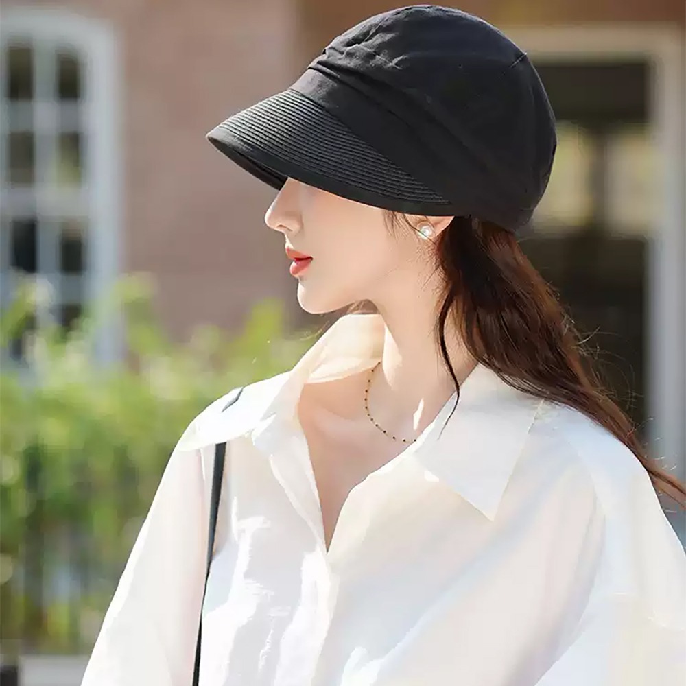 日系布藝拼接遮陽帽 MZ2496 遮陽帽 防曬帽 漁夫帽 貝雷帽 草帽 防曬 遮陽-細節圖11