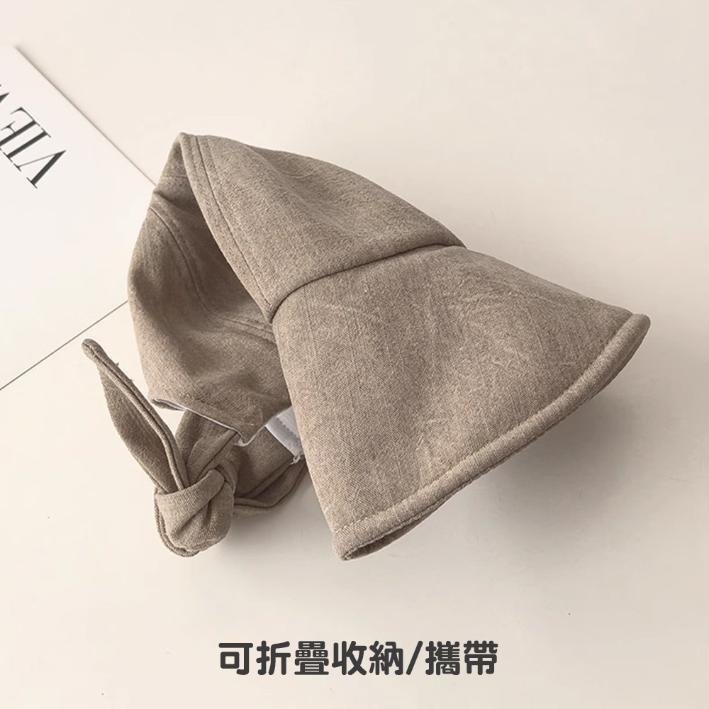 棉麻蝴蝶結寬帽沿遮陽帽 0613 漁夫帽 遮陽帽 防曬帽 棒球帽 盆帽 防曬 遮陽-細節圖10