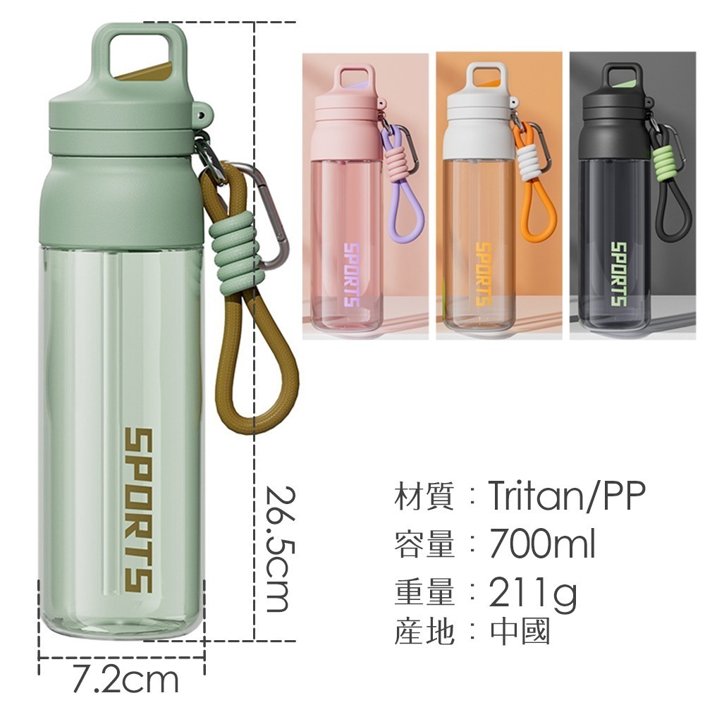 一鍵按壓彈跳開蓋Tritan水壺 CB700 Tritan水壺 運動水壺 彈跳開蓋 吸管水壺-細節圖3