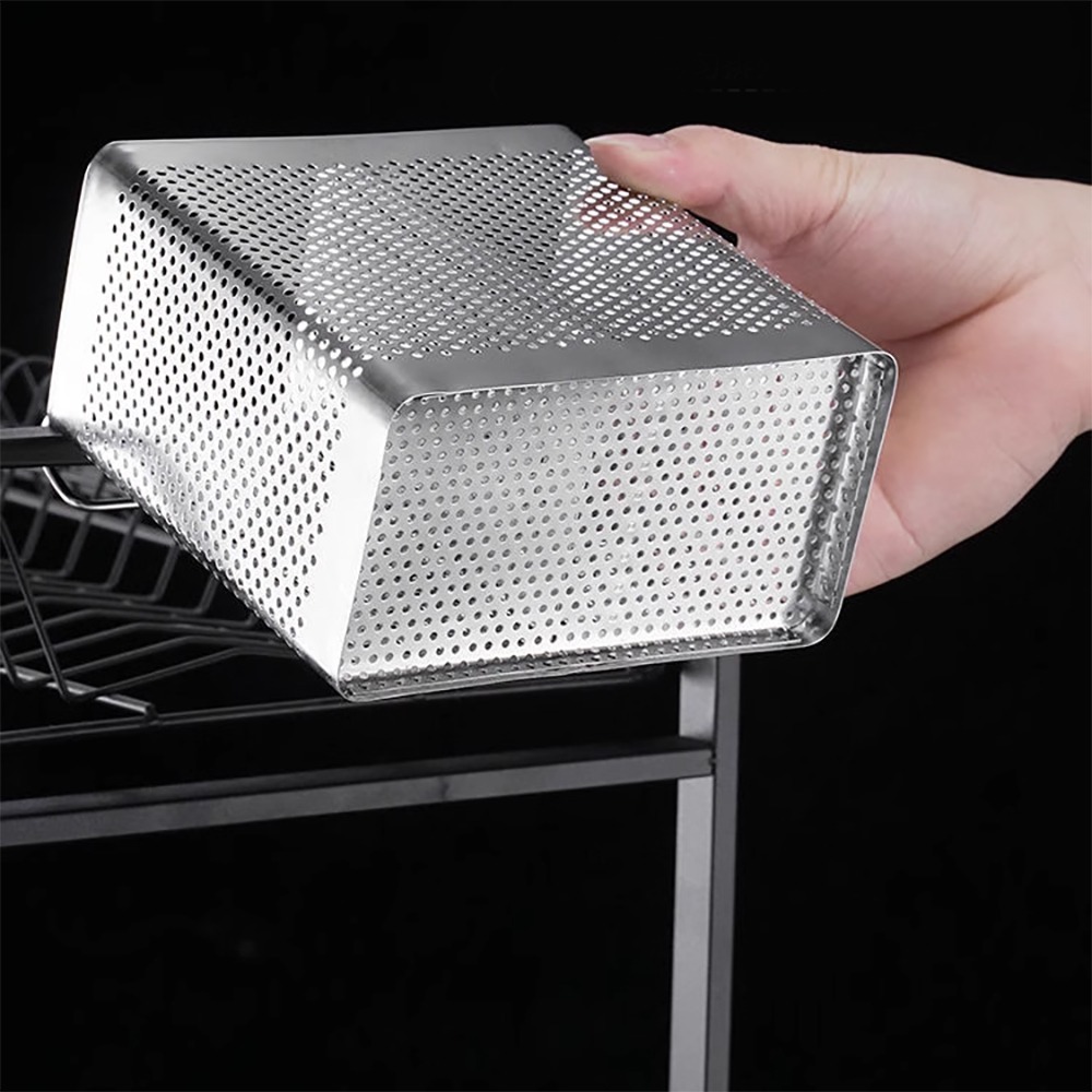 不鏽鋼雙格餐具瀝水收納筒 SIN6613 餐具收納-細節圖5