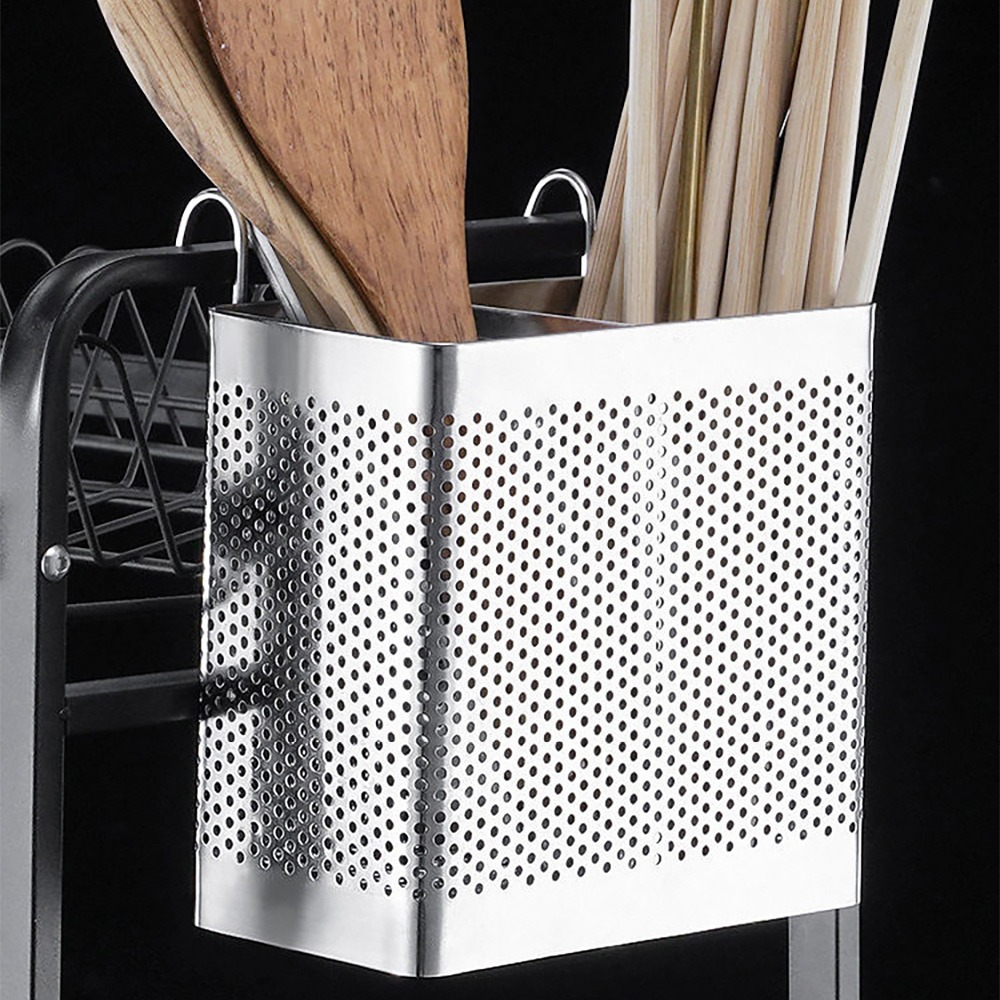 不鏽鋼雙格餐具瀝水收納筒 SIN6613 餐具收納-細節圖8