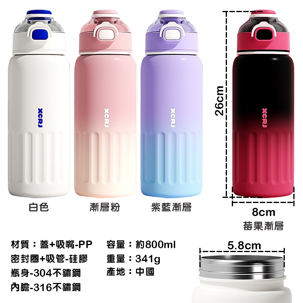 316不鏽鋼漸層彈跳吸管水壺 209W 吸管杯 吸管水壺 運動水壺 304不鏽鋼水壺 316不鏽鋼水壺 水壺-細節圖3