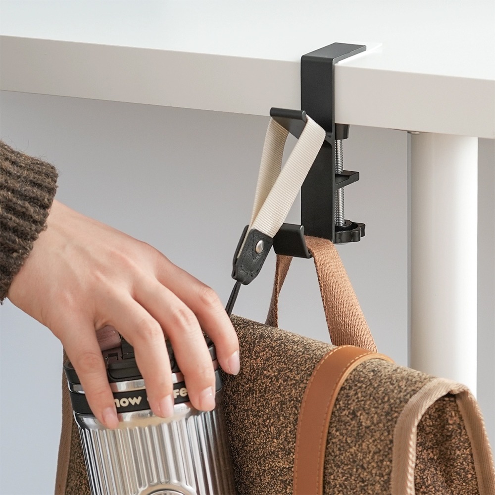 雙層加厚桌邊掛勾 9988 桌邊掛勾 書包掛勾 包包掛勾 耳機掛架 掛勾 掛架 居家收納-細節圖10