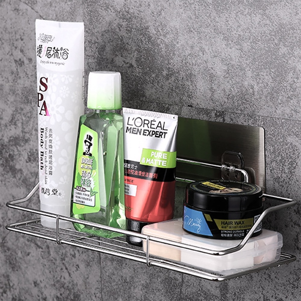 無痕壁貼不鏽鋼置物架 SIN9226 不鏽鋼置物架 置物架 收納架 浴室收納 居家收納 廚房收納-細節圖5