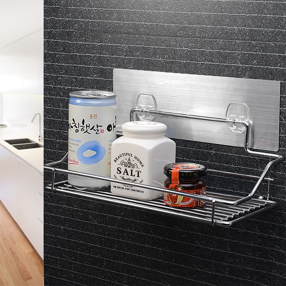 無痕壁貼不鏽鋼置物架 SIN9226 不鏽鋼置物架 置物架 收納架 浴室收納 居家收納 廚房收納-細節圖7