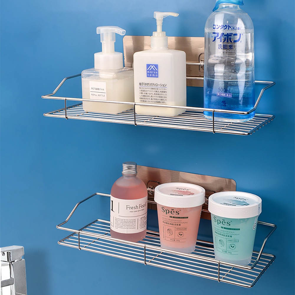 無痕壁貼不鏽鋼置物架 SIN9226 不鏽鋼置物架 置物架 收納架 浴室收納 居家收納 廚房收納-細節圖8