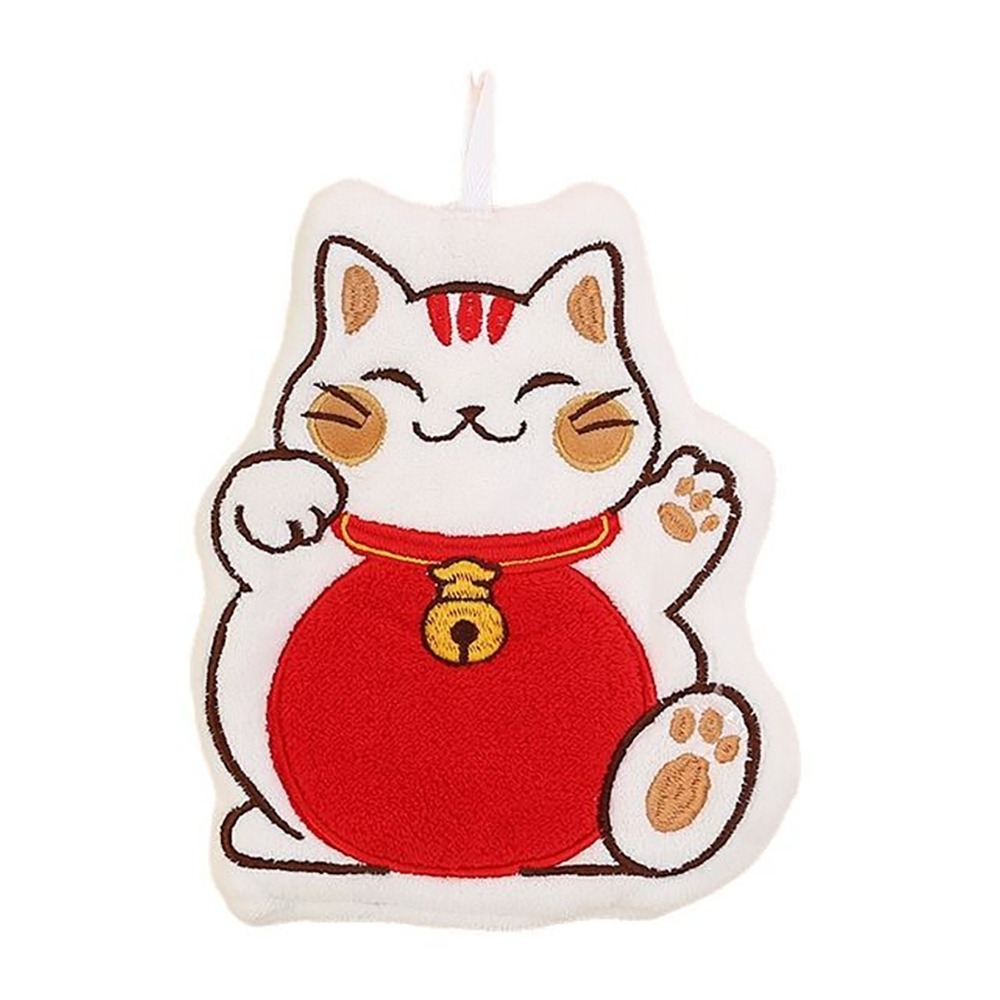 招財貓擦手巾【款式隨機】SIN2562 擦手巾 珊瑚絨擦手巾 廚房擦手巾 浴室擦手巾 抹布-細節圖2