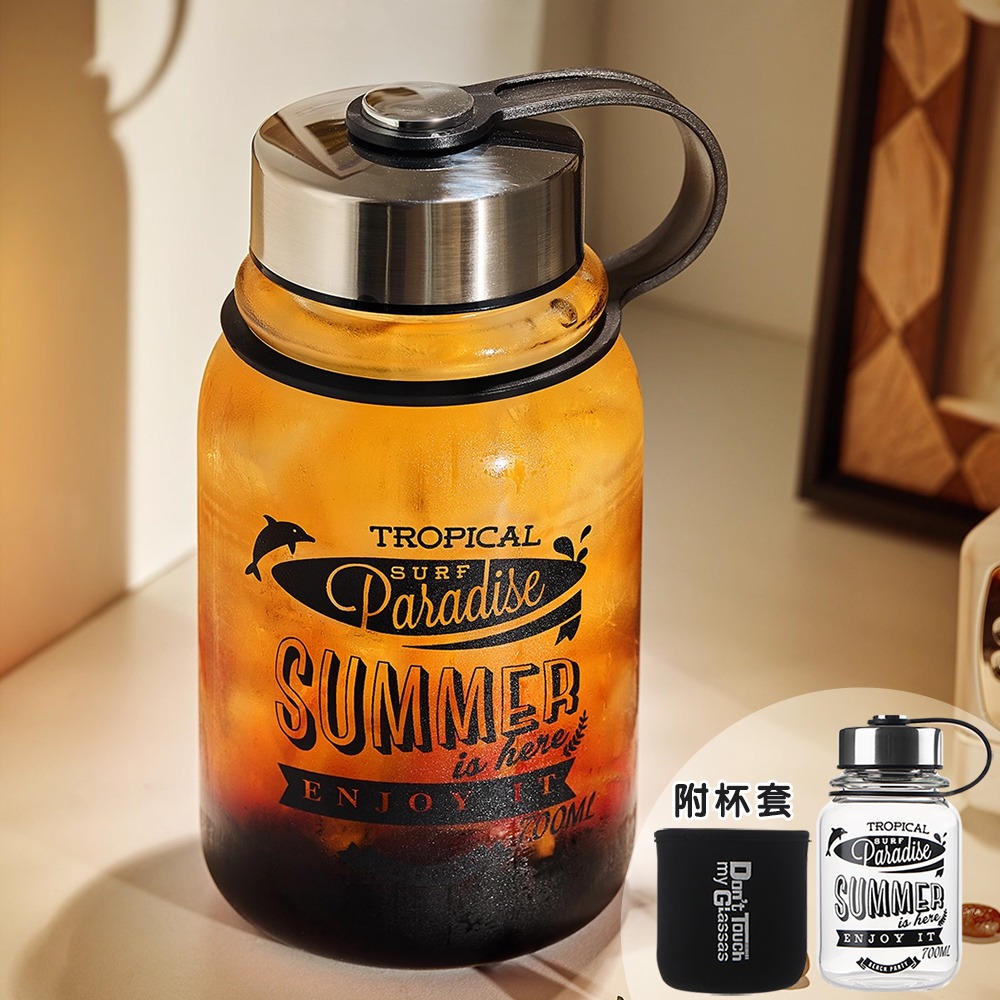 附杯套700ml玻璃水壺 SIN6166 玻璃水壺 玻璃杯 運動水壺-細節圖6