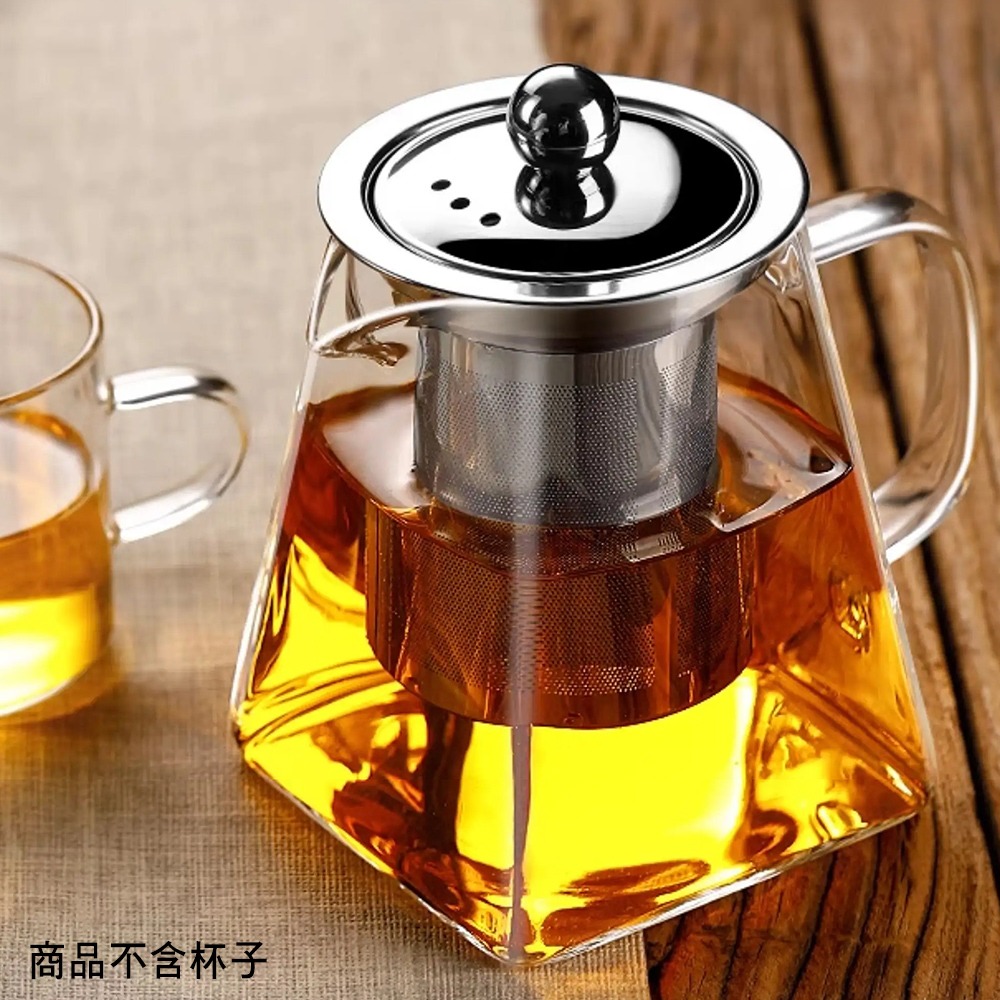 【質感美學】耐熱玻璃花茶壺 SIN8147 550ml 不鏽鋼濾芯 咖啡分享壺 辦公室泡茶杯 玻璃壺 煮茶壺 現貨-細節圖5