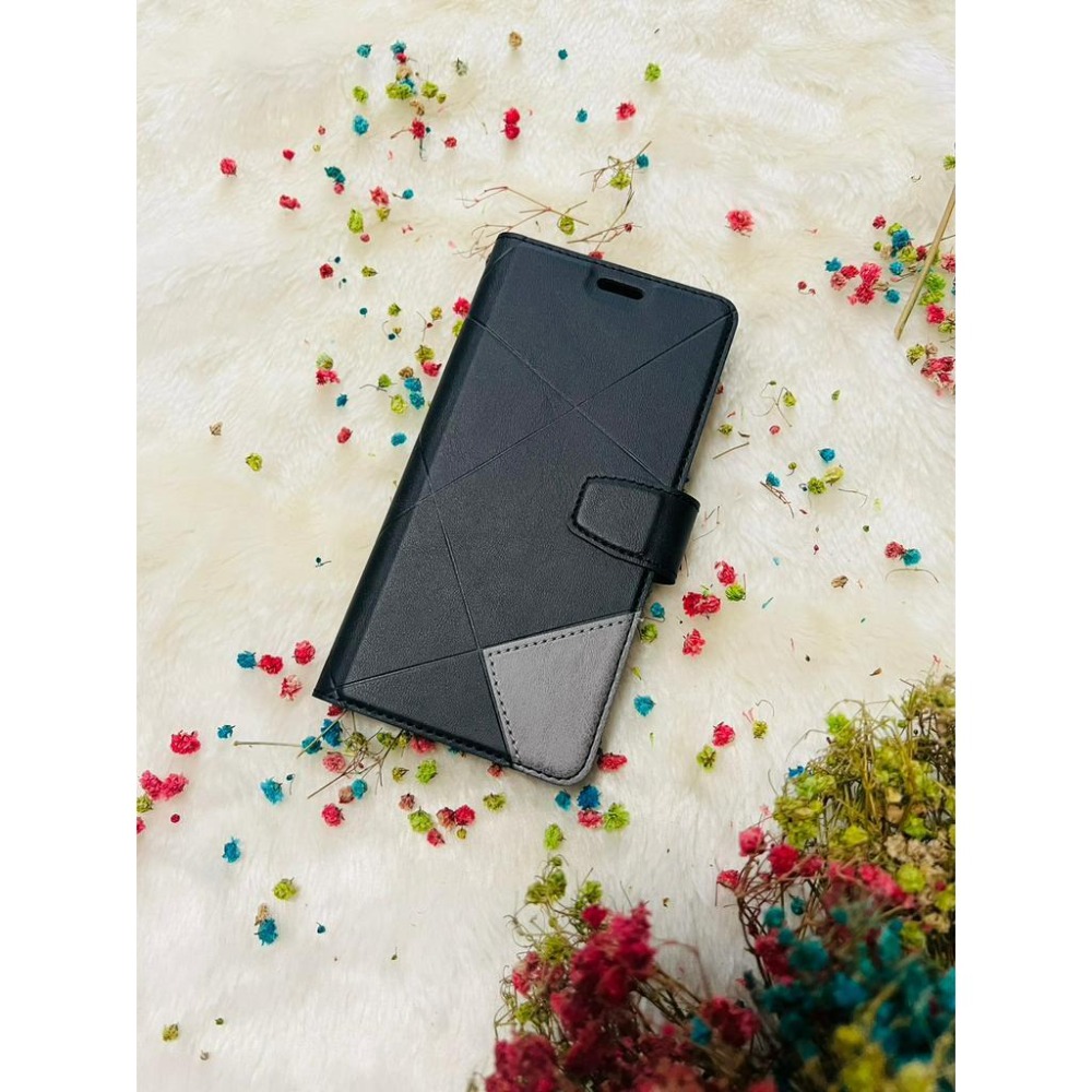Realme GT GT2 Pro 大師 菱格壓紋拼接卡片站立磁扣手機皮套 保護殼-細節圖3